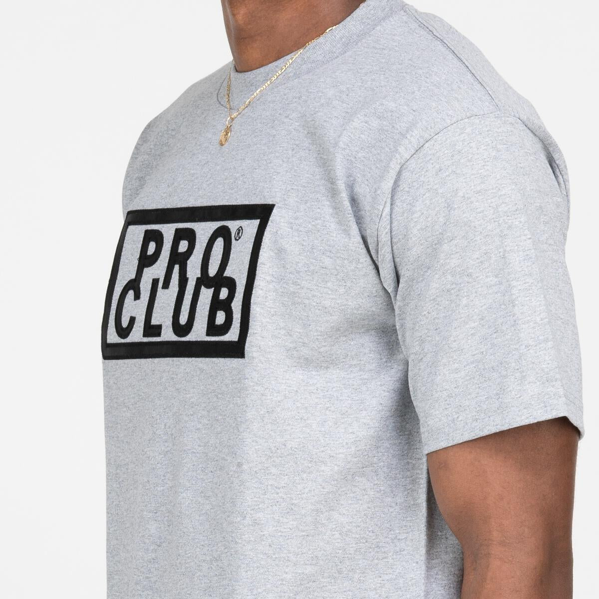 Pro Club Embroidered Box Logo Long Sleeve Heavyweight T-Shirt