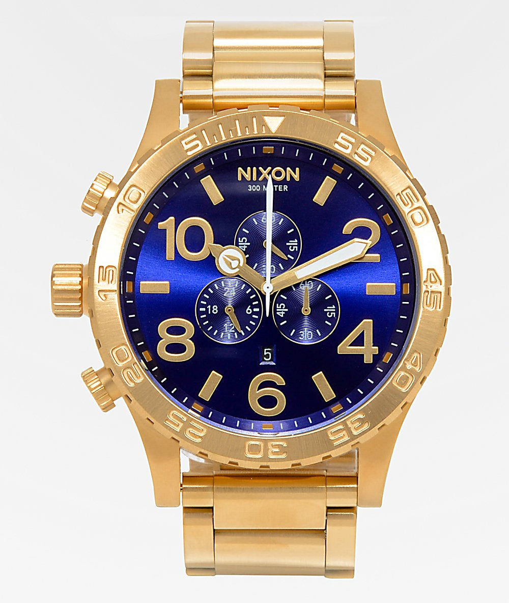 NIXON - 51mm-30 Chrono Watch - Gold/Blue