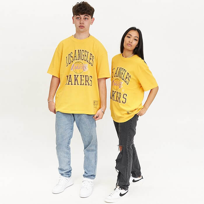MITCHELL & NESS - Vintage Ivy Arch Clear Tee Lakers Faded Yellow