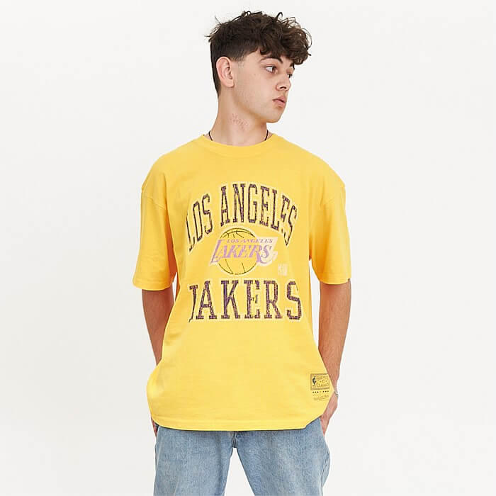 MITCHELL & NESS - Vintage Ivy Arch Clear Tee Lakers Faded Yellow
