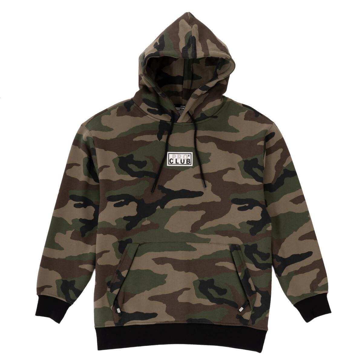 Pro Club Men's Heavyweight Silicone Patch Pullover Hoodie - Green Camo