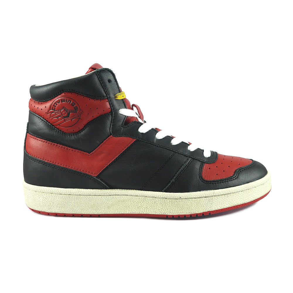PONY - Leather City Wings Hi-Top - Black/Red