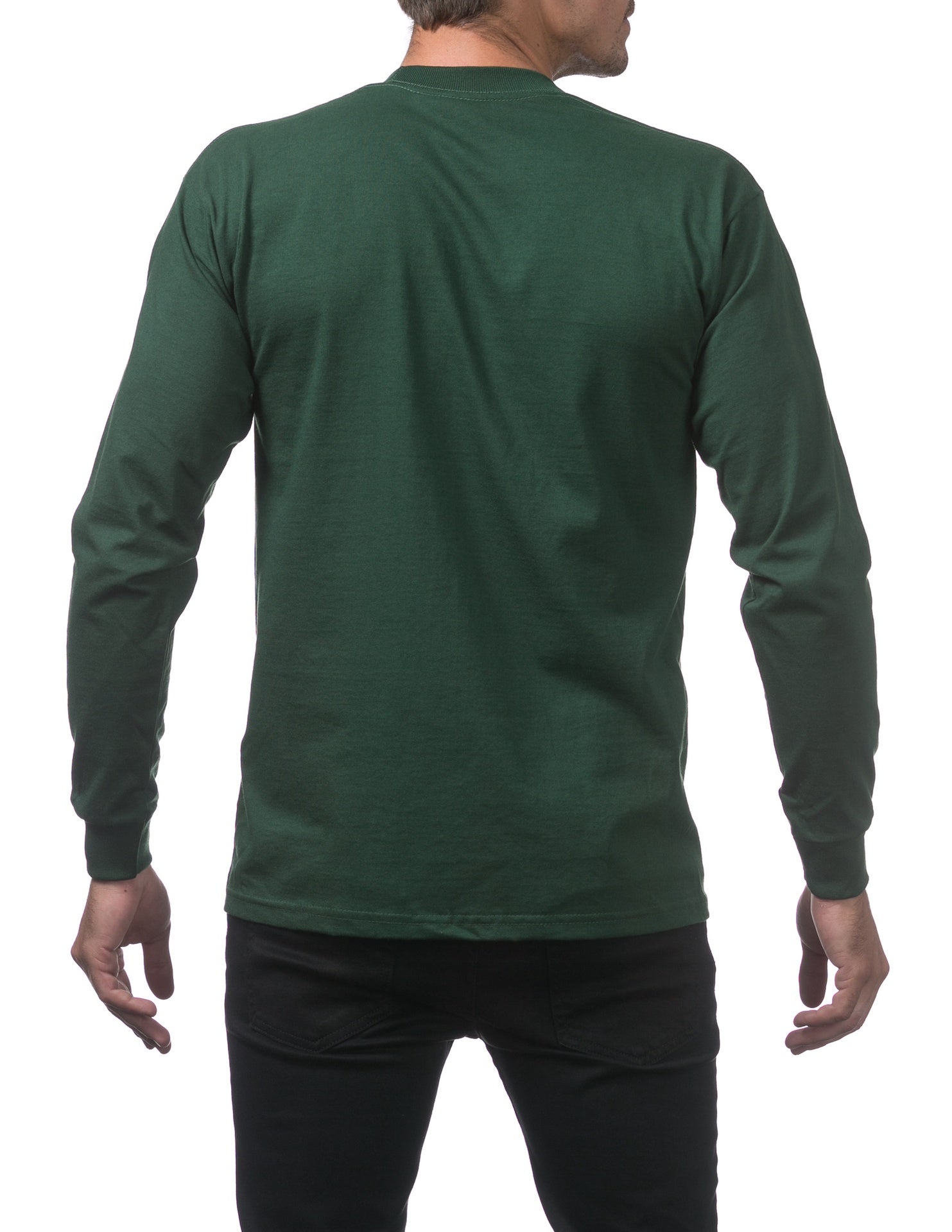Pro Club Heavyweight Cotton Long Sleeve Crew Neck - FOREST GREEN