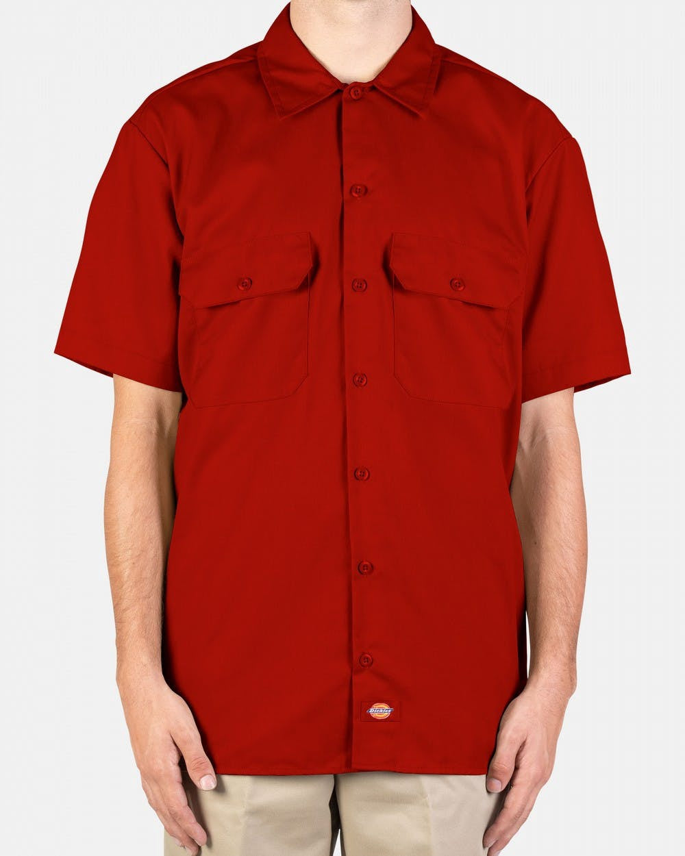 DICKIES –1574 SHORT SLEEVE WORK SHIRT - ENGLISH RED - Rewahard Apparel