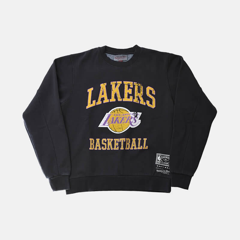 Mitchell & Ness -  LA Lakers Locker Room Logo Crew  - Faded Black