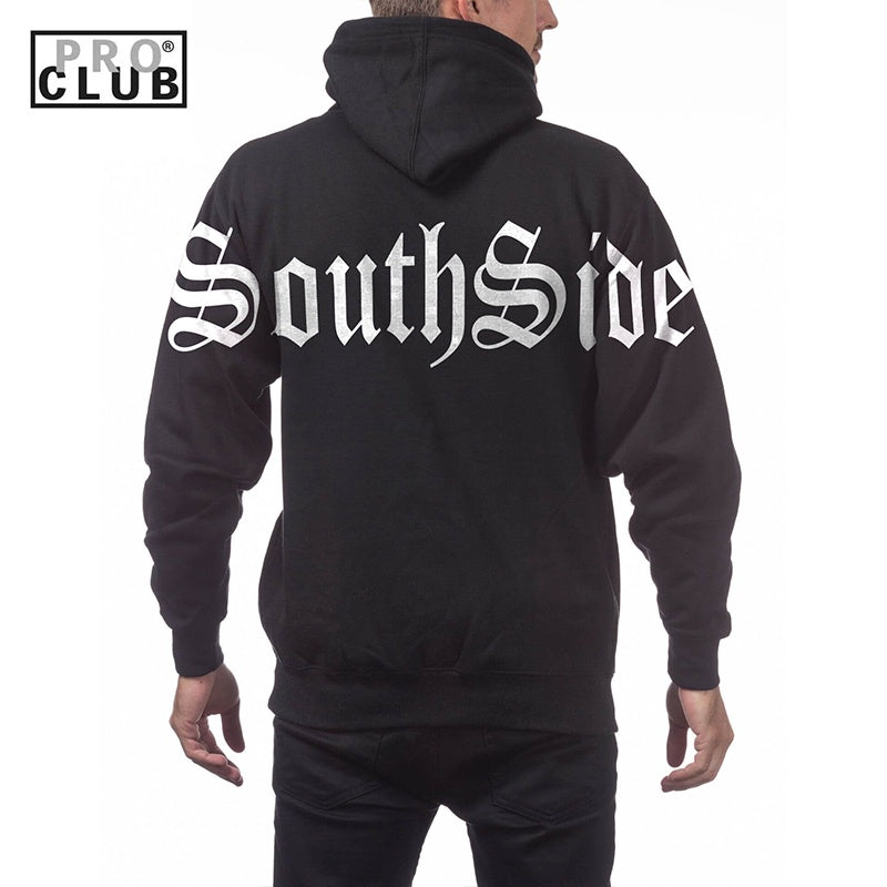SOUTHSIDE BACK SHOULDER OLD ENGLISH Pro Club Heavyweight Pullover Hoodie (13oz)