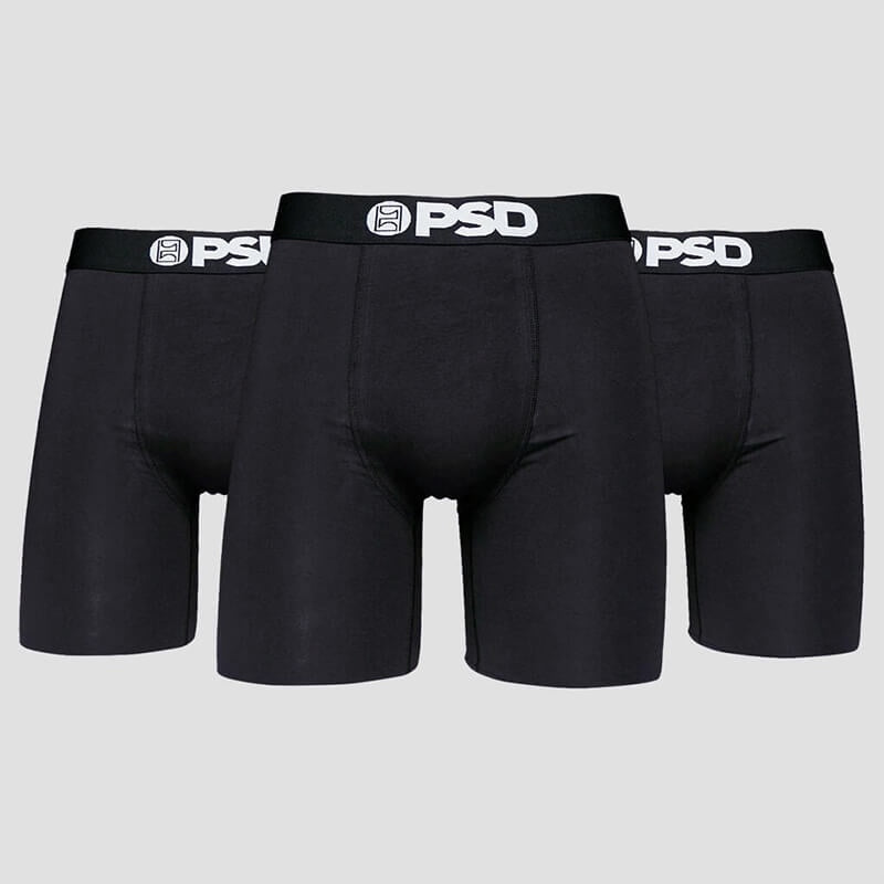 PSD Solids 3-Pack Black Boxer Briefs