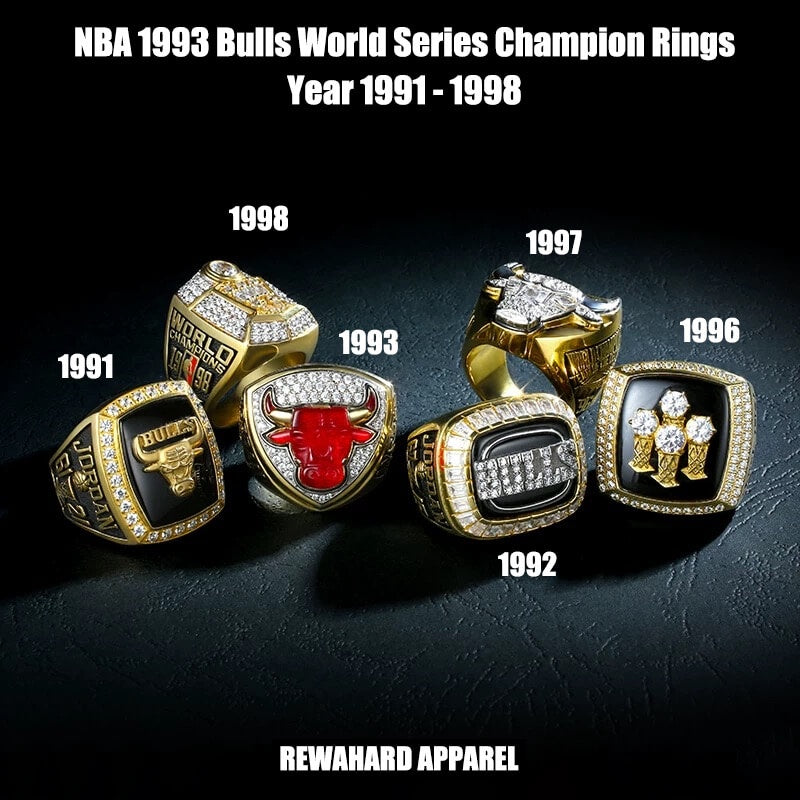 Full Sets of NBA 1991 - 1998 Bulls World Series Champion Rings  Year 1991 - 1998