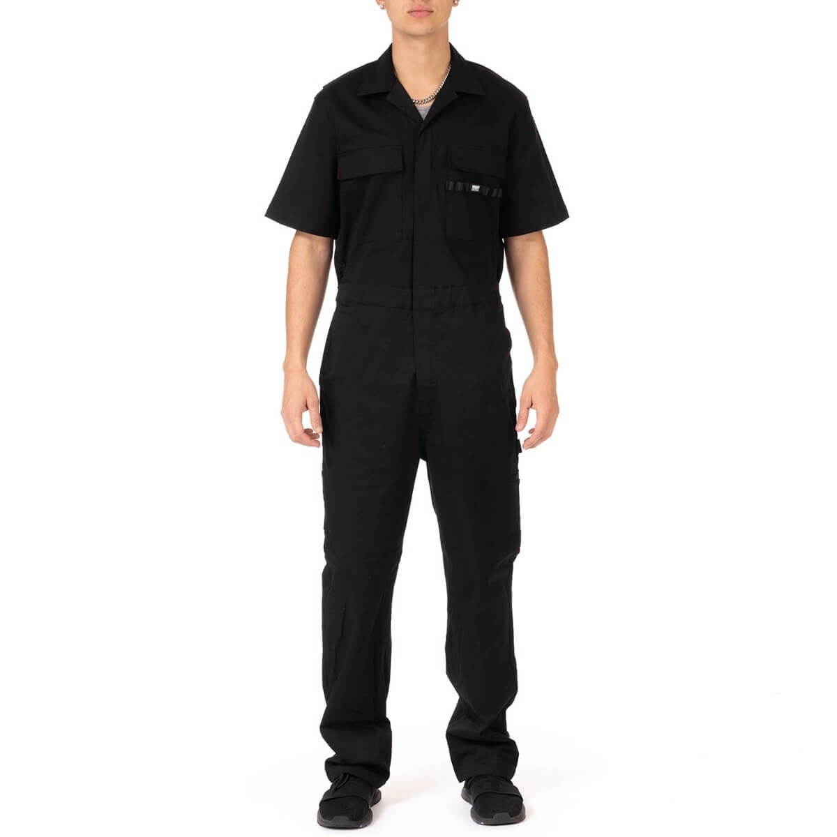 Pro Club Men's Workwear Mechanic's Short Sleeve Coverall - Black