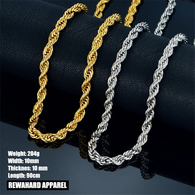 Heavy Stainless Steel Cuban Twist Chain Necklace