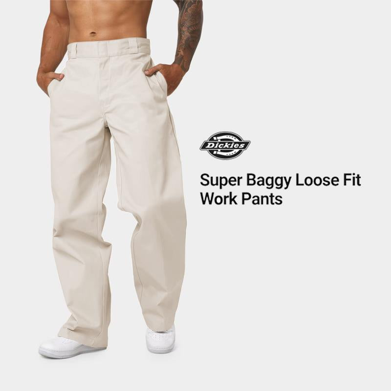 DICKIES - 852AU Super Baggy Loose Fit Work Pants- Bone