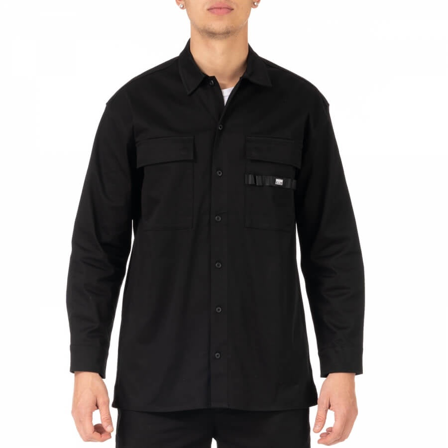 Pro Club Men's Workwear Mechanic's Long Sleeve Shirt - Black