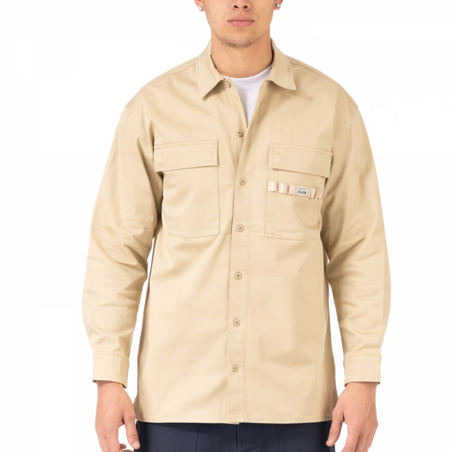 Pro Club Men's Workwear Mechanic's Long Sleeve Shirt - Khaki