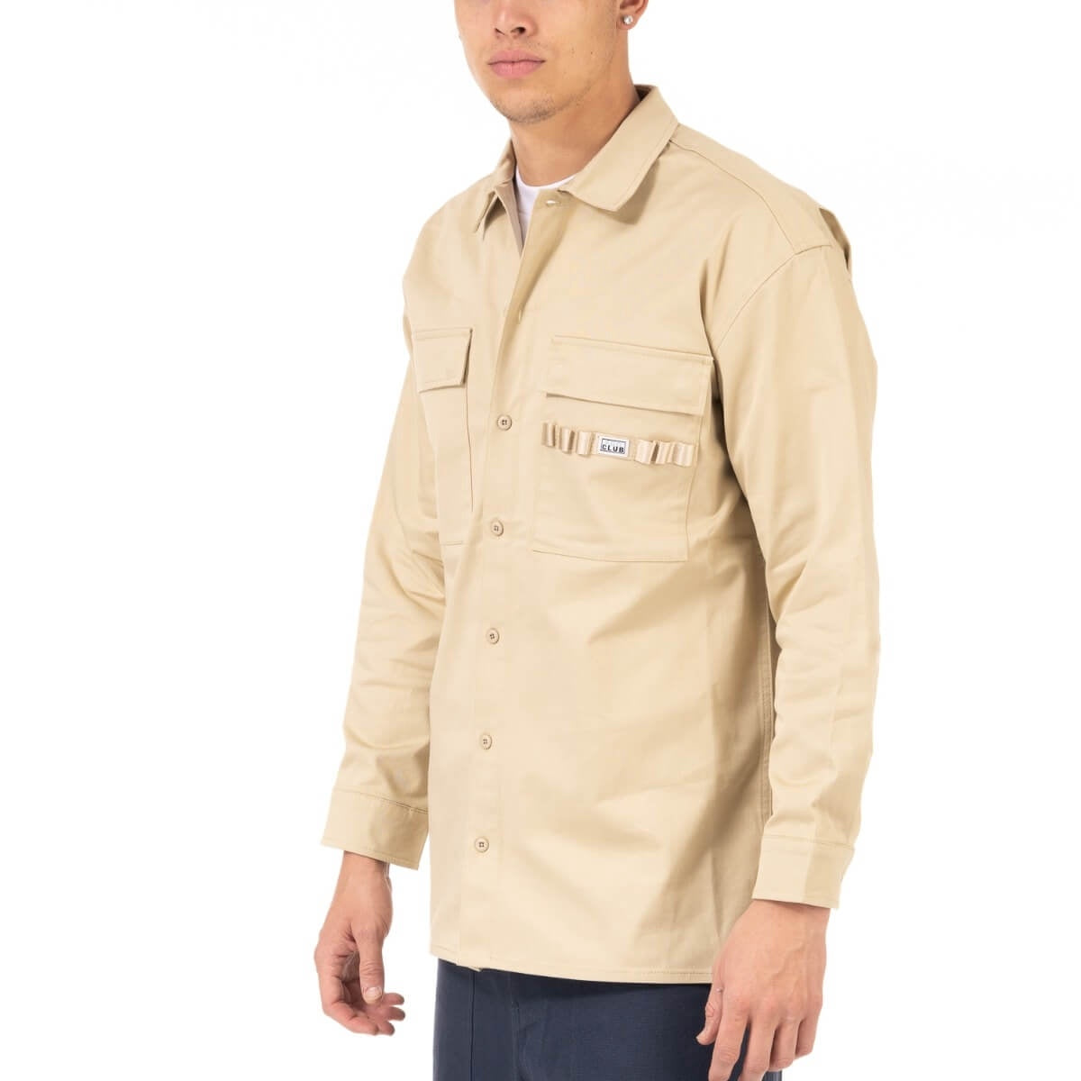 Pro Club Men's Workwear Mechanic's Long Sleeve Shirt - Khaki