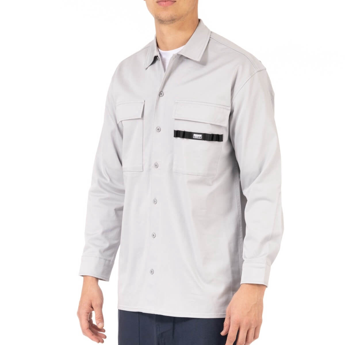 Pro Club Men's Workwear Mechanic's Long Sleeve Shirt - Silver