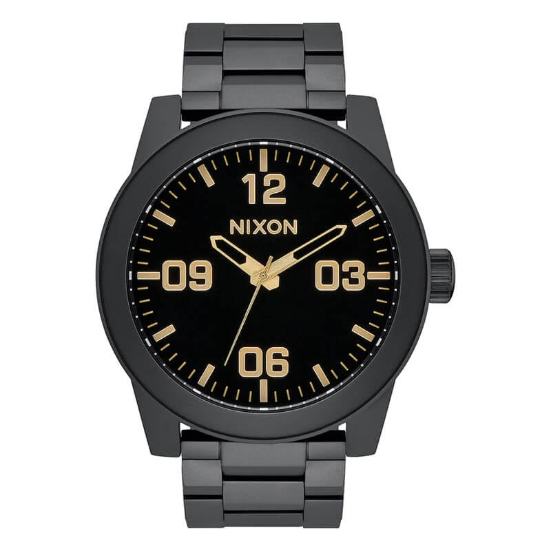 NIXON - 48mm Corporal Stainless Steel Watch - Matte Black/Gold