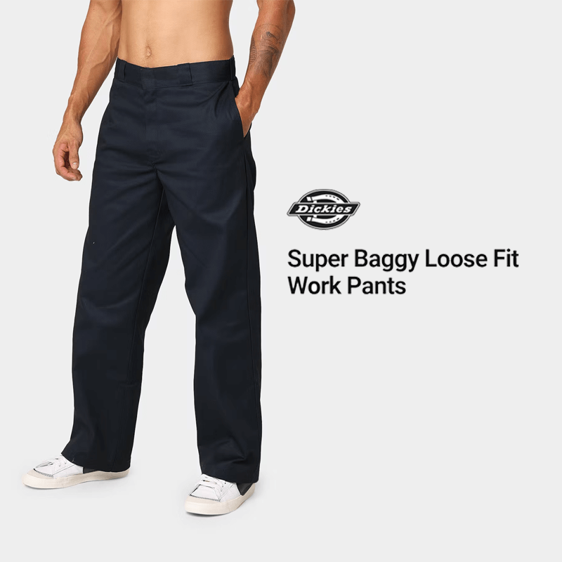 DICKIES - 852AU Super Baggy Loose Fit Work Pants- Navy
