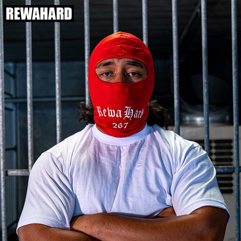 Rewahard Printed Full Head Gangster Balaclava Neck Gaiter - Red