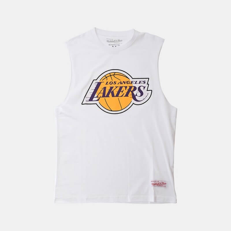MITCHELL & NESS - Retro Repeat Muscle Tee Lakers White