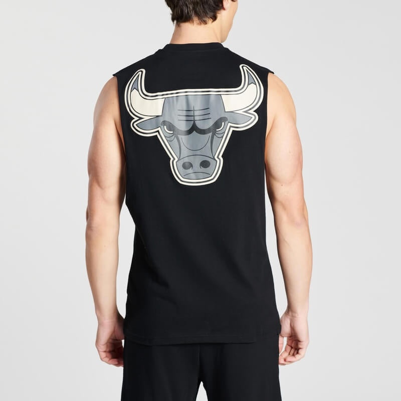 MITCHELL & NESS - Team Tonal Logo Muscle Tee Bulls Black