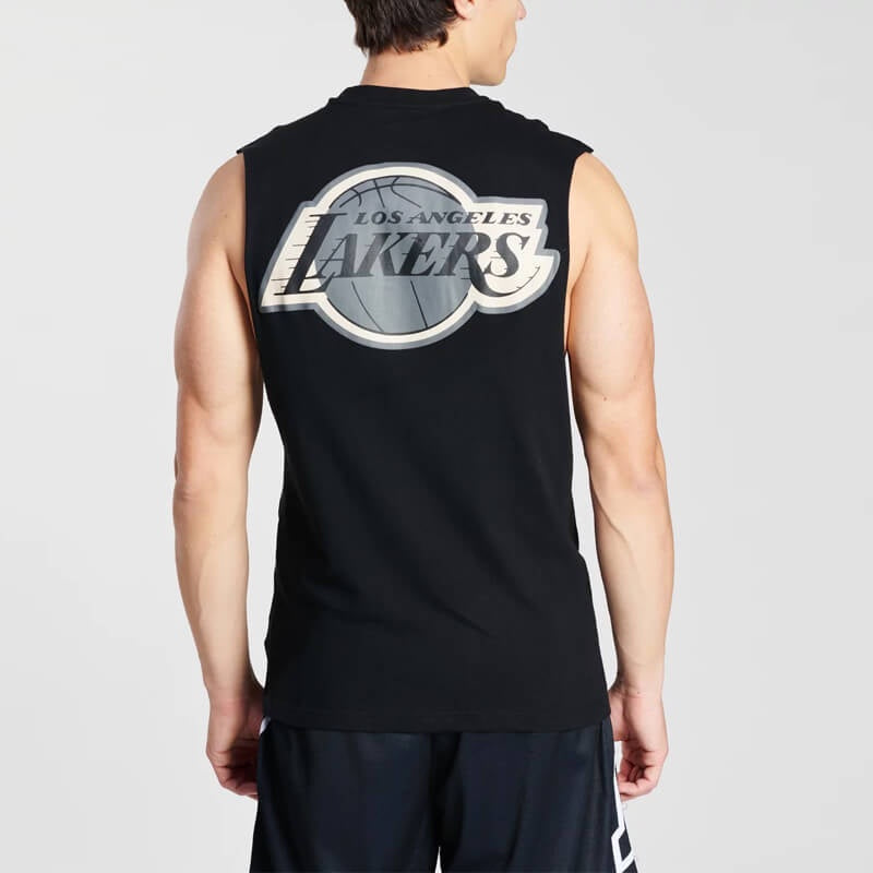 MITCHELL & NESS - Team Tonal Logo Muscle Tee Lakers Black