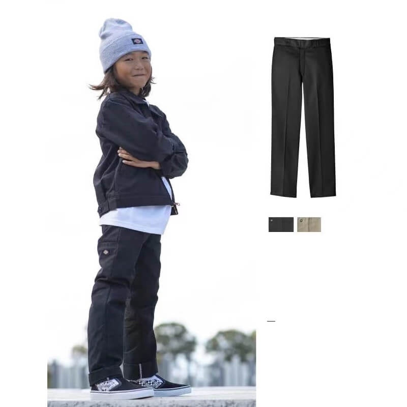 DICKIES - YOUTH 478 BOYS` ORIGINAL  FIT RELAXED PANTS - BLACK