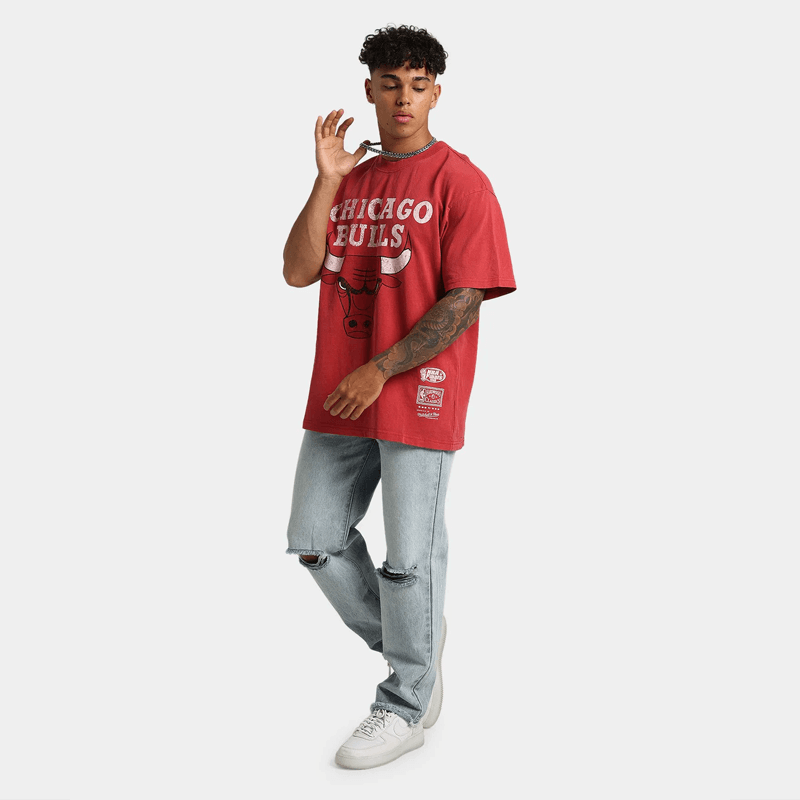 MITCHELL & NESS - Vintage Ivy Arch Clear Tee Bulls Faded Red