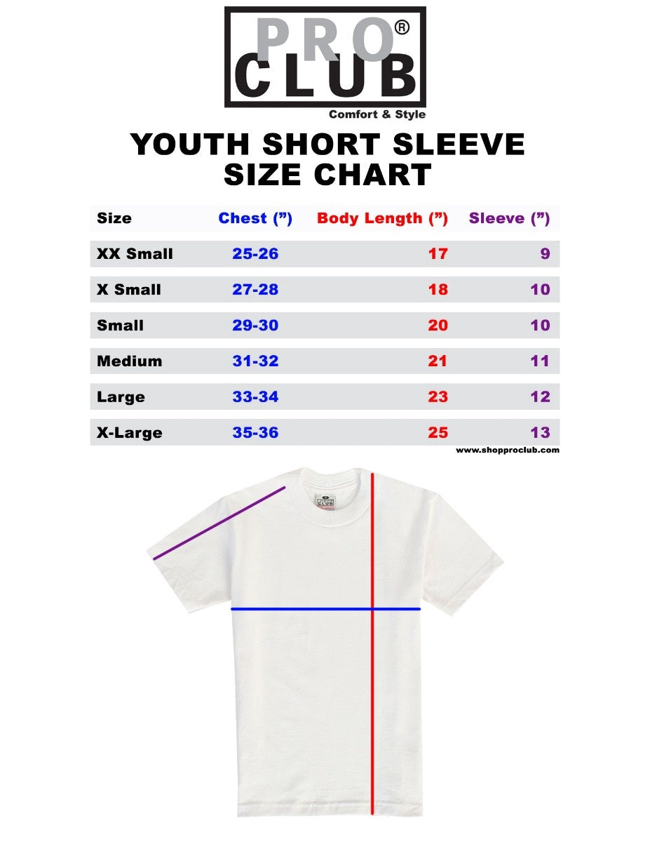Pro Club Youth Short Sleeve Crew Neck Tee - BLACK