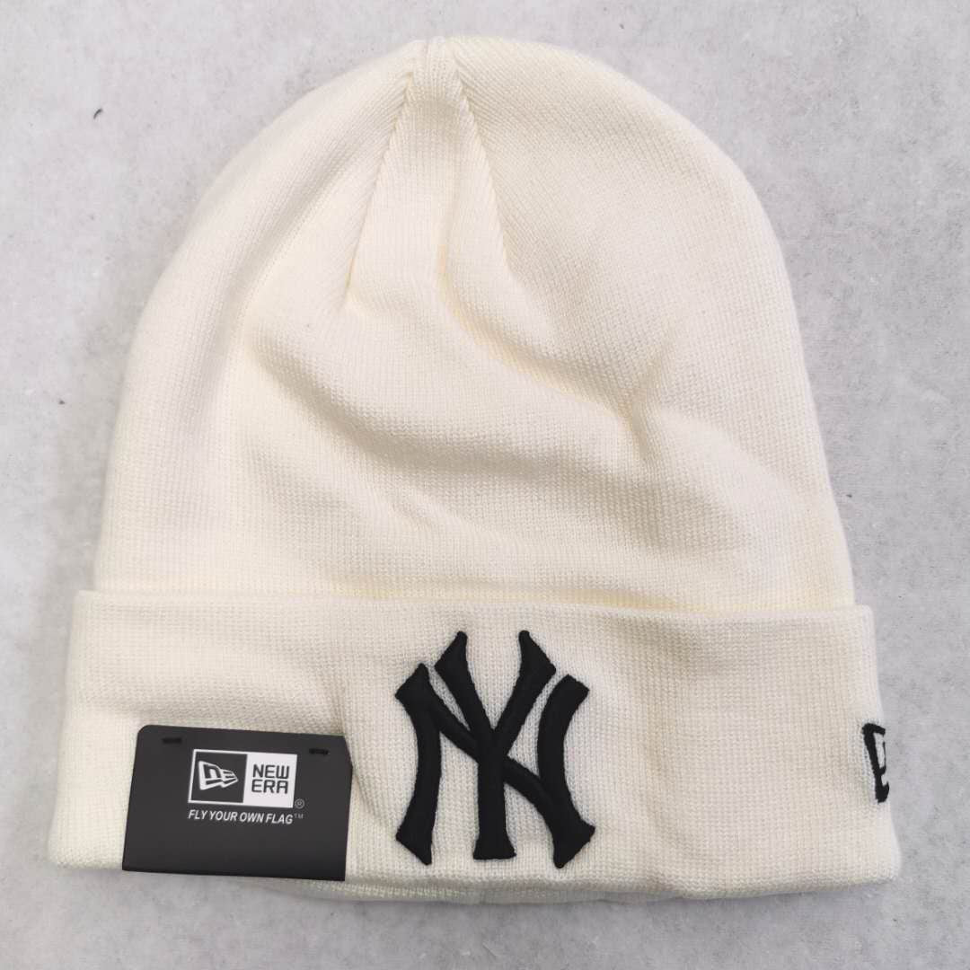 New Era Beanie – 5 Colors With White Stripe – 1 & 2 Ply, W/ Or W/o Pom – Unisex One Size