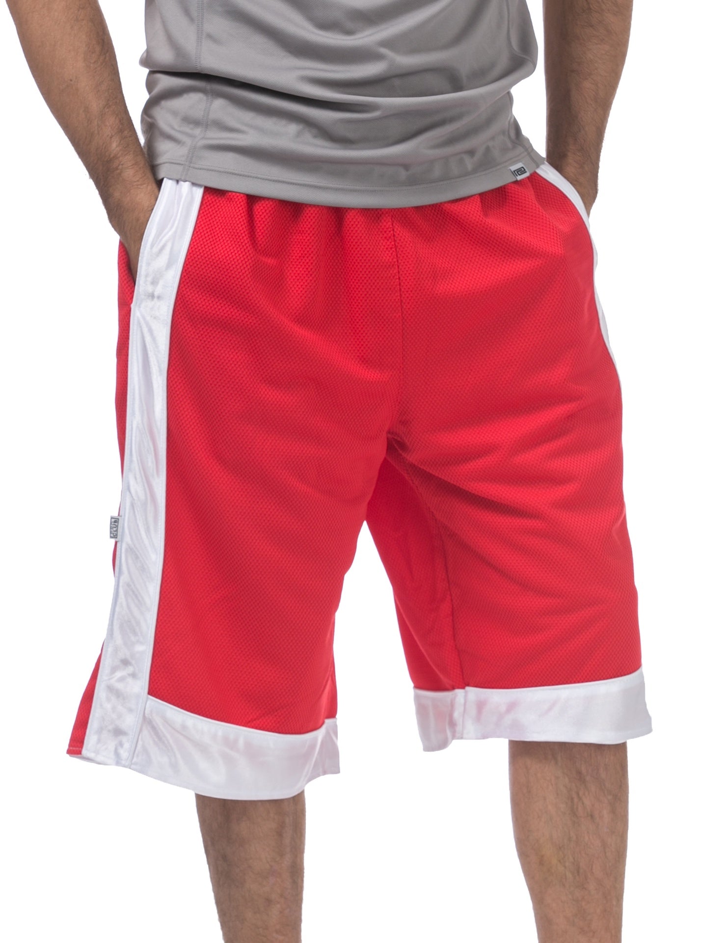 Pro Club Heavyweight Mesh Basketball Shorts - RED/WHITE