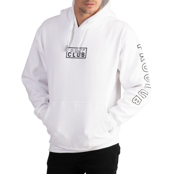 Pro Club Men's Heavyweight Embroidered Box Logo Crew Neck Fleece Pullover  Sweatshirt