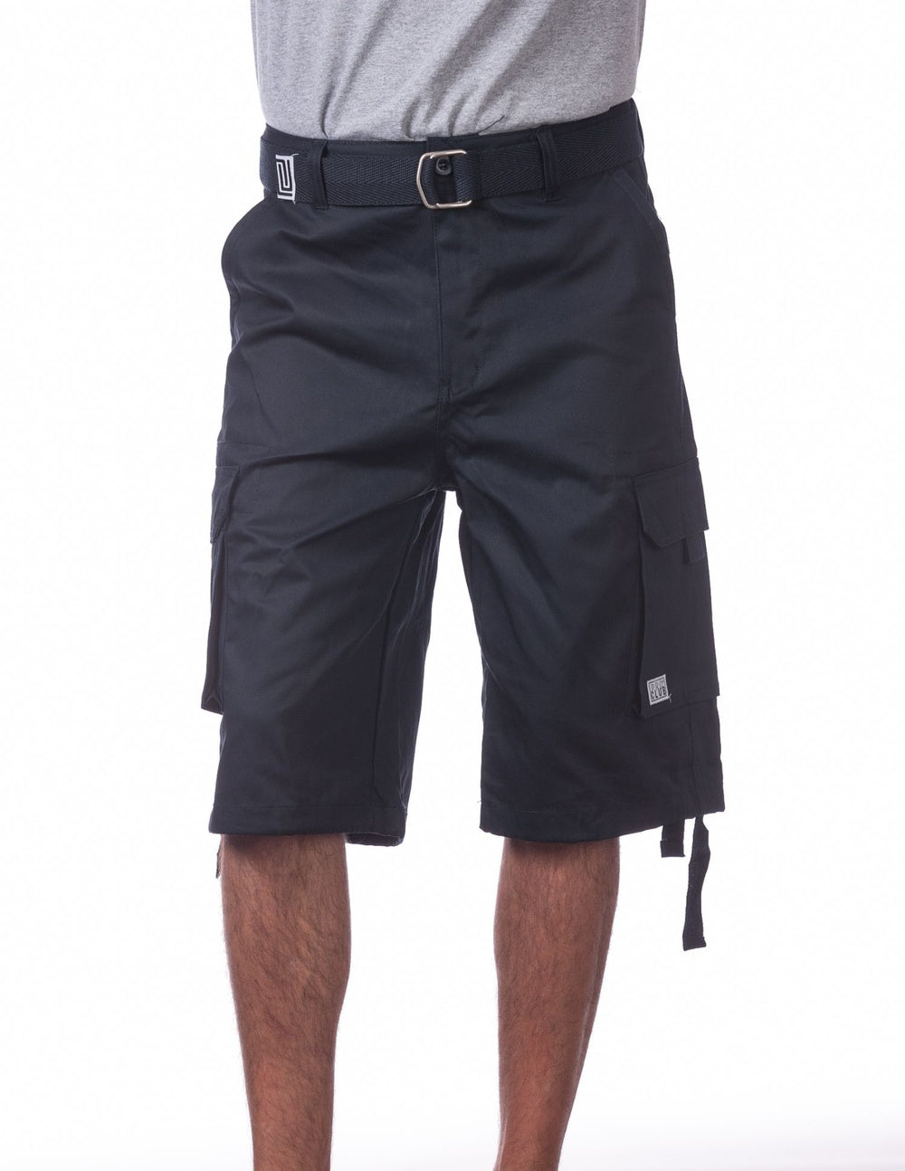 Pro Club Twill Cargo Shorts with Belt - NAVY