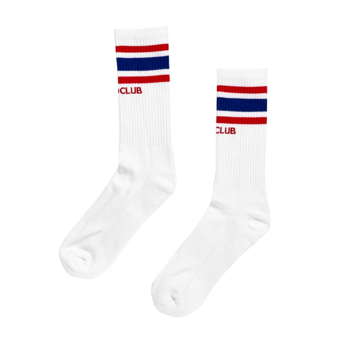 Pro Club Stripe Crew Sock - White/Blue/Red (Size 9-13)