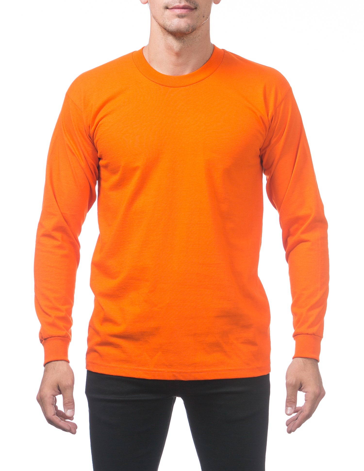 Pro Club Heavyweight Cotton Long Sleeve Crew Neck –Orange Tan
