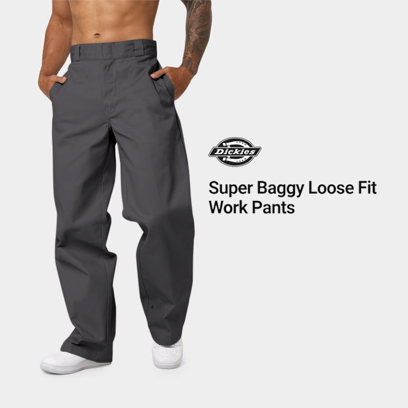 DICKIES - 852AU Super Baggy Loose Fit Work Pants- CHARCOAL