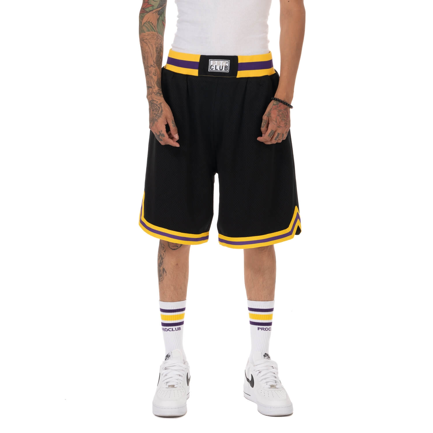 Black and outlet gold basketball shorts