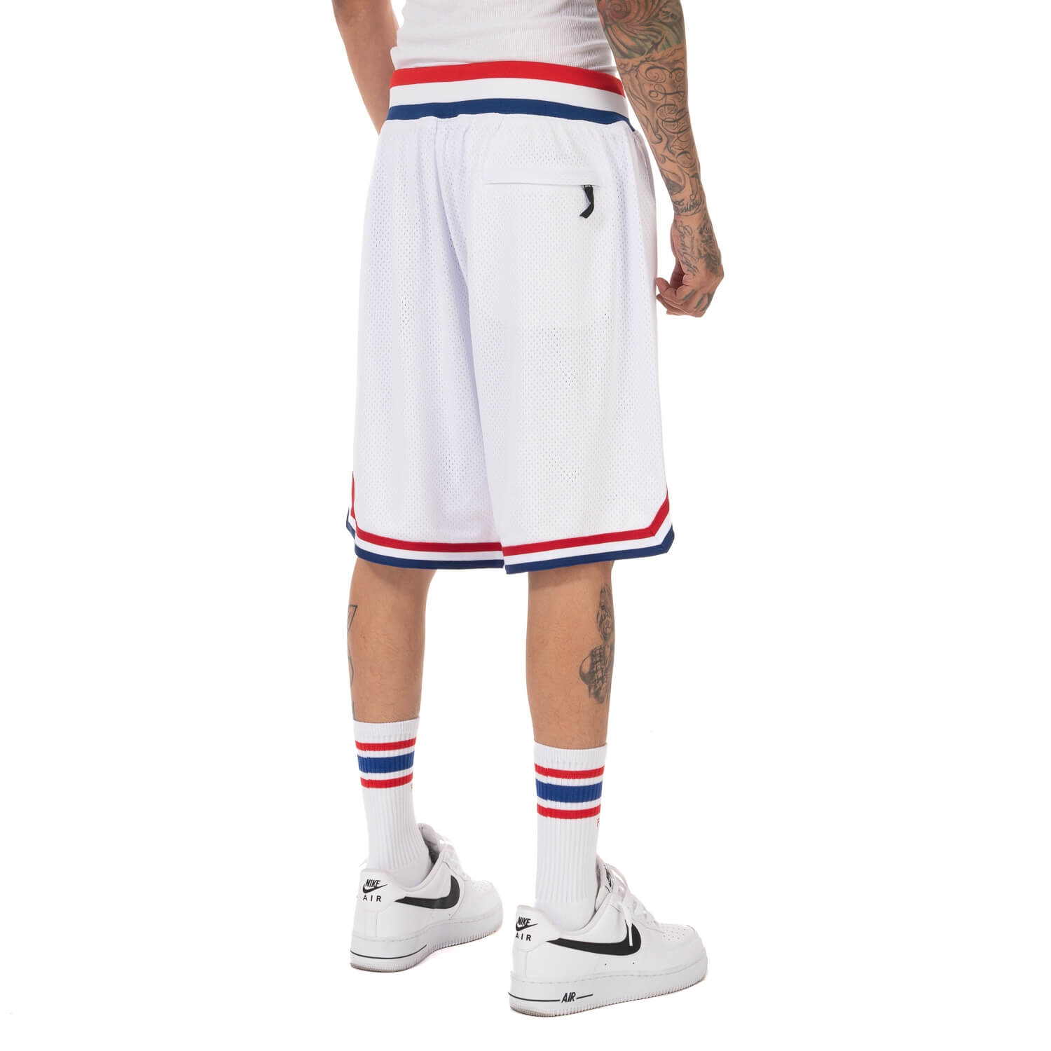 Pro Club Classic Basketball Shorts - White/Red/Blue